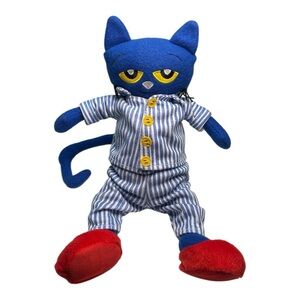 Pete The Cat Bedtime Blues Plush 14 inch Blue Kitty Kids Book Character Pajamas